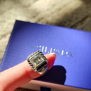 Silver Ring with clear cubic zirconia Stone